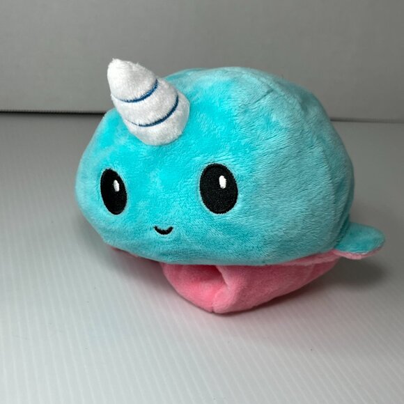 Teeturtle Reversible Norwall 5" Stuffed Plush Mood Face Happy Sad Norwall - Picture 4 of 5